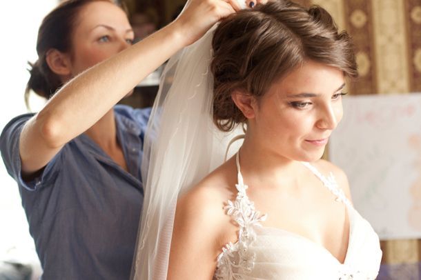 Hairdressers do wedding hair