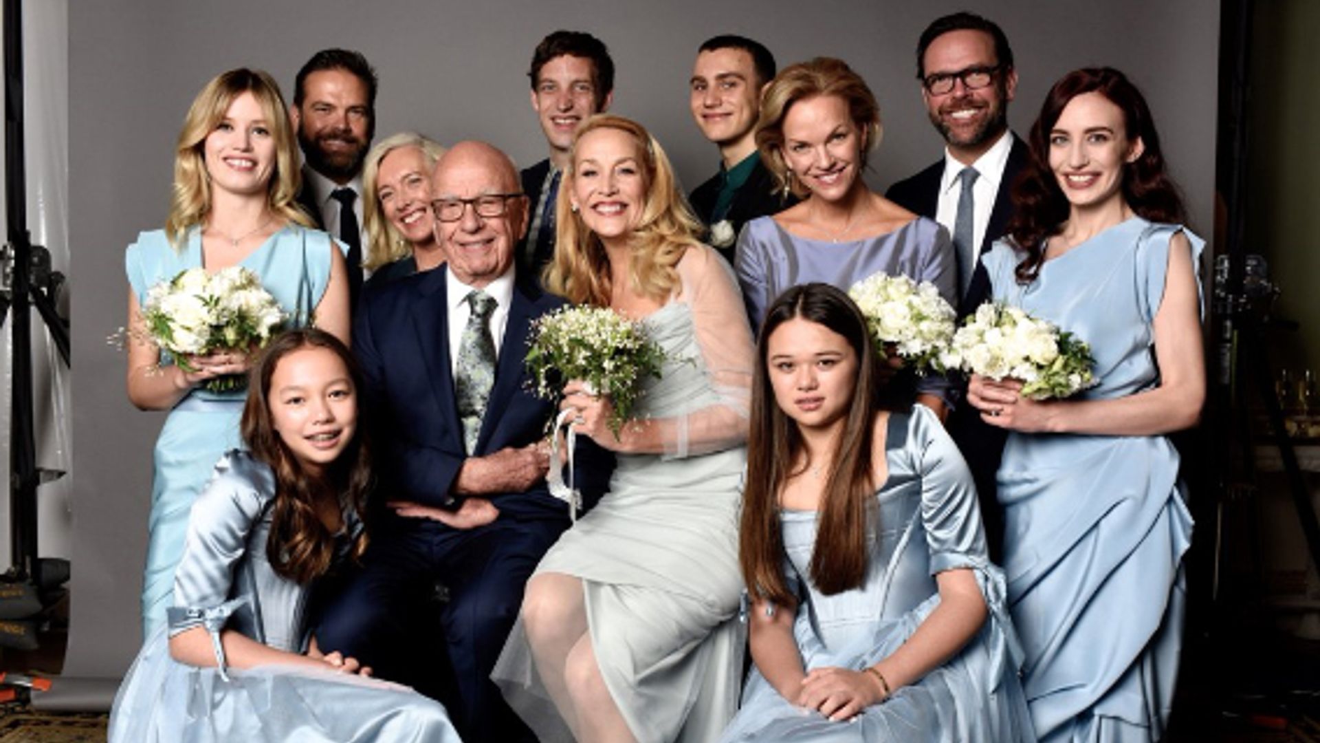Jerry Hall shares photos of her 'beautiful' family wedding day