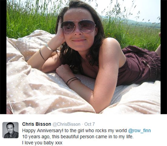 Chris Bisson engaged to Rowena Finn