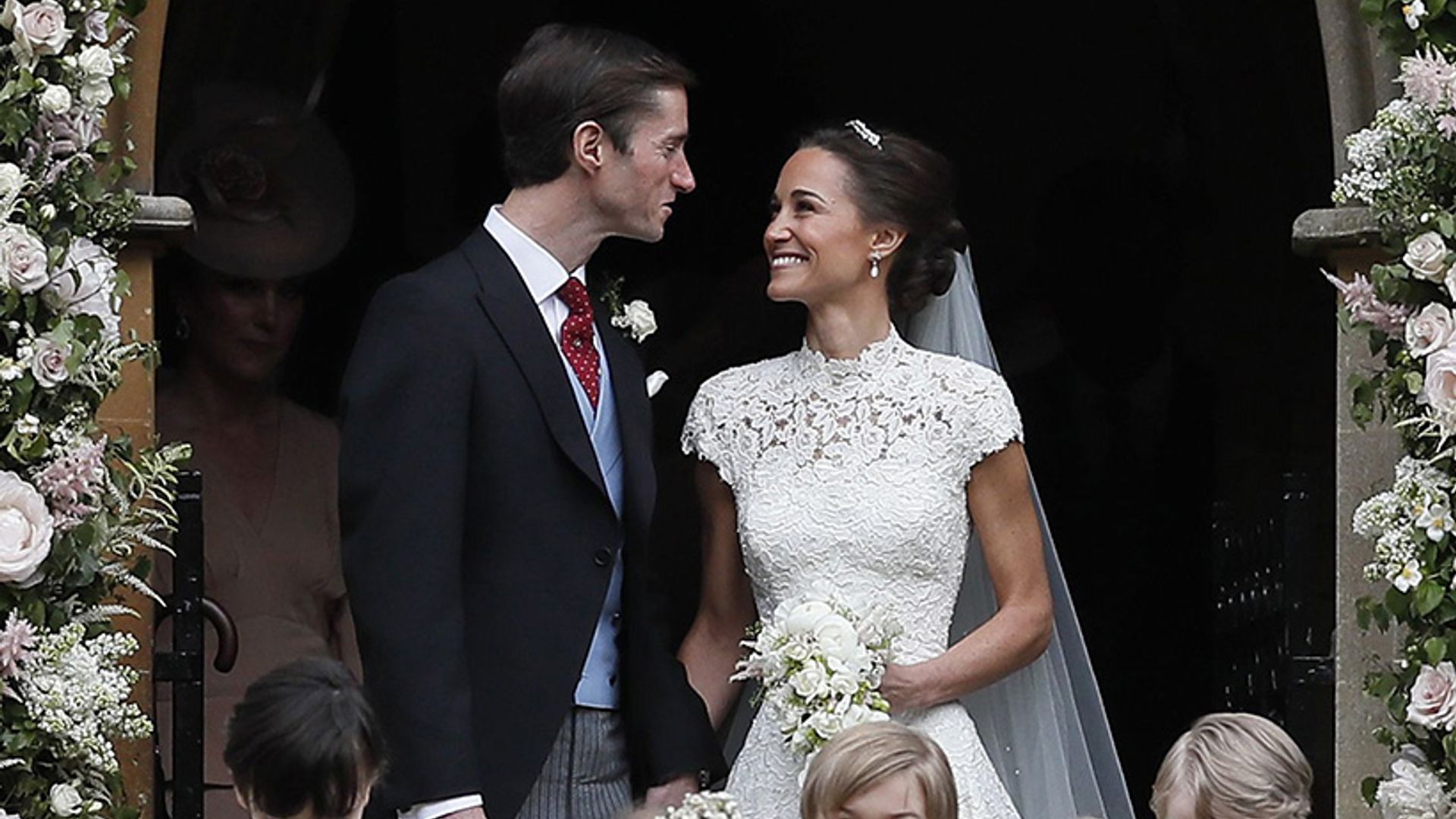 Newlyweds Pippa Middleton and James Matthews celebrate with a kiss