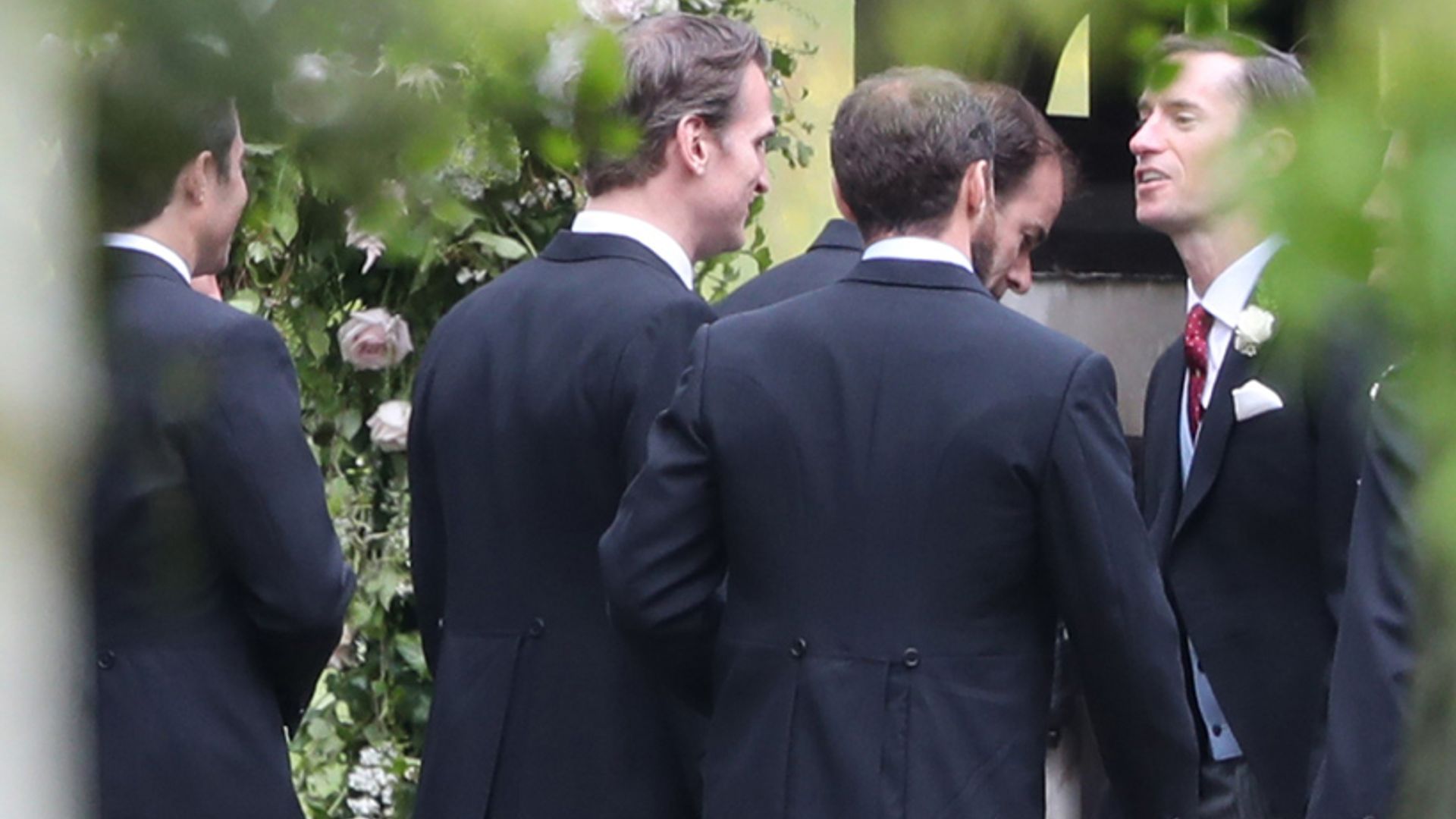 James Matthews arrives at church with groomsmen for Pippa Middleton wedding