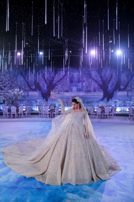frozen themed wedding dress