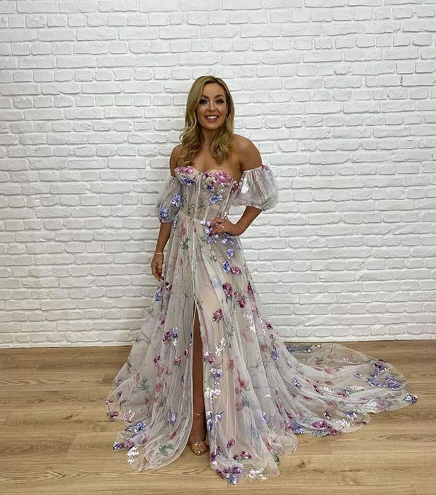 Amy Dowden dances in stunning wedding dress as she marks engagement anniversary with fiancé