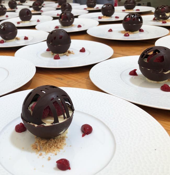 wedding-menu-chocolate-domes-cherry-dessert