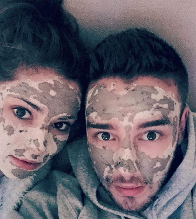 Cheryl and Liam Payne wearing face masks