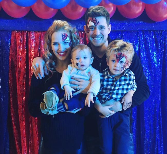 Michael Buble and wife Luisana Lopilato with sons Noah and Elias