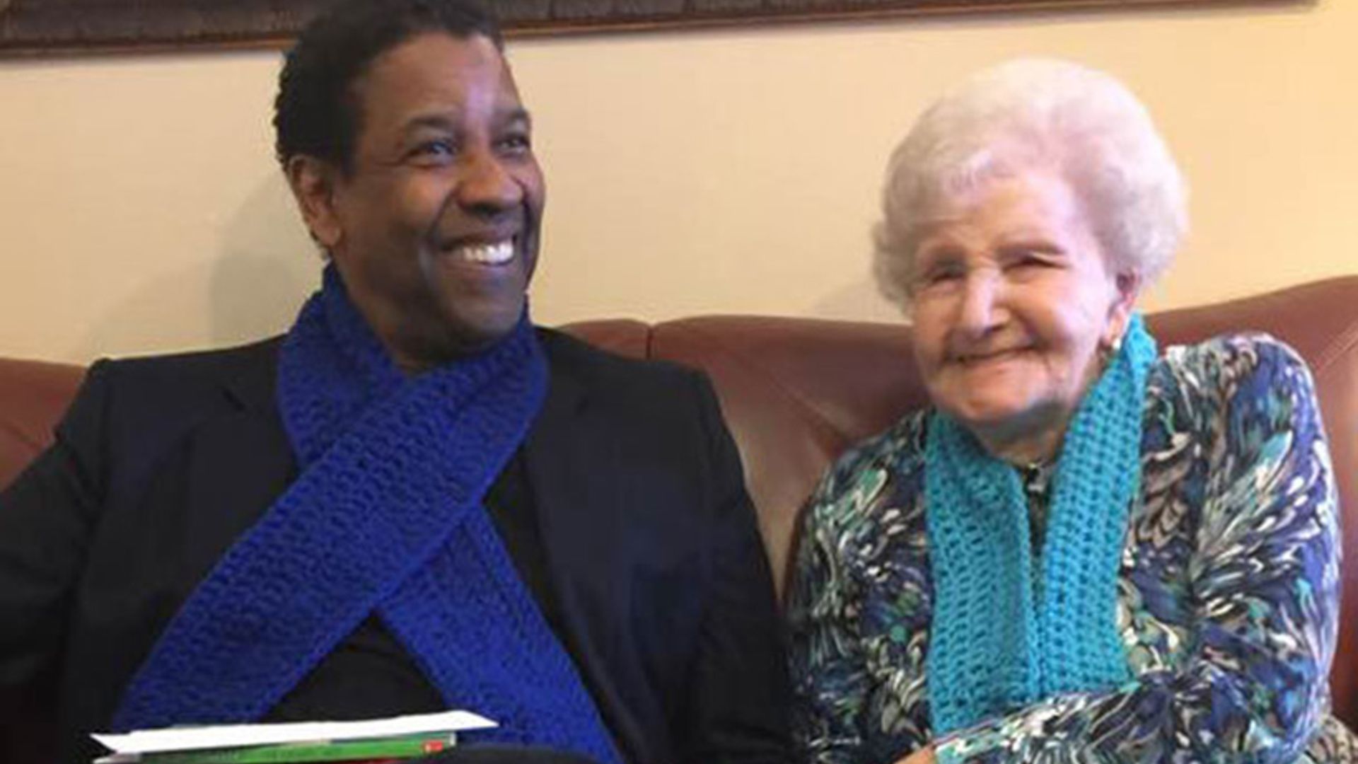 Denzel Washington visited his childhood librarian for her 99th birthday