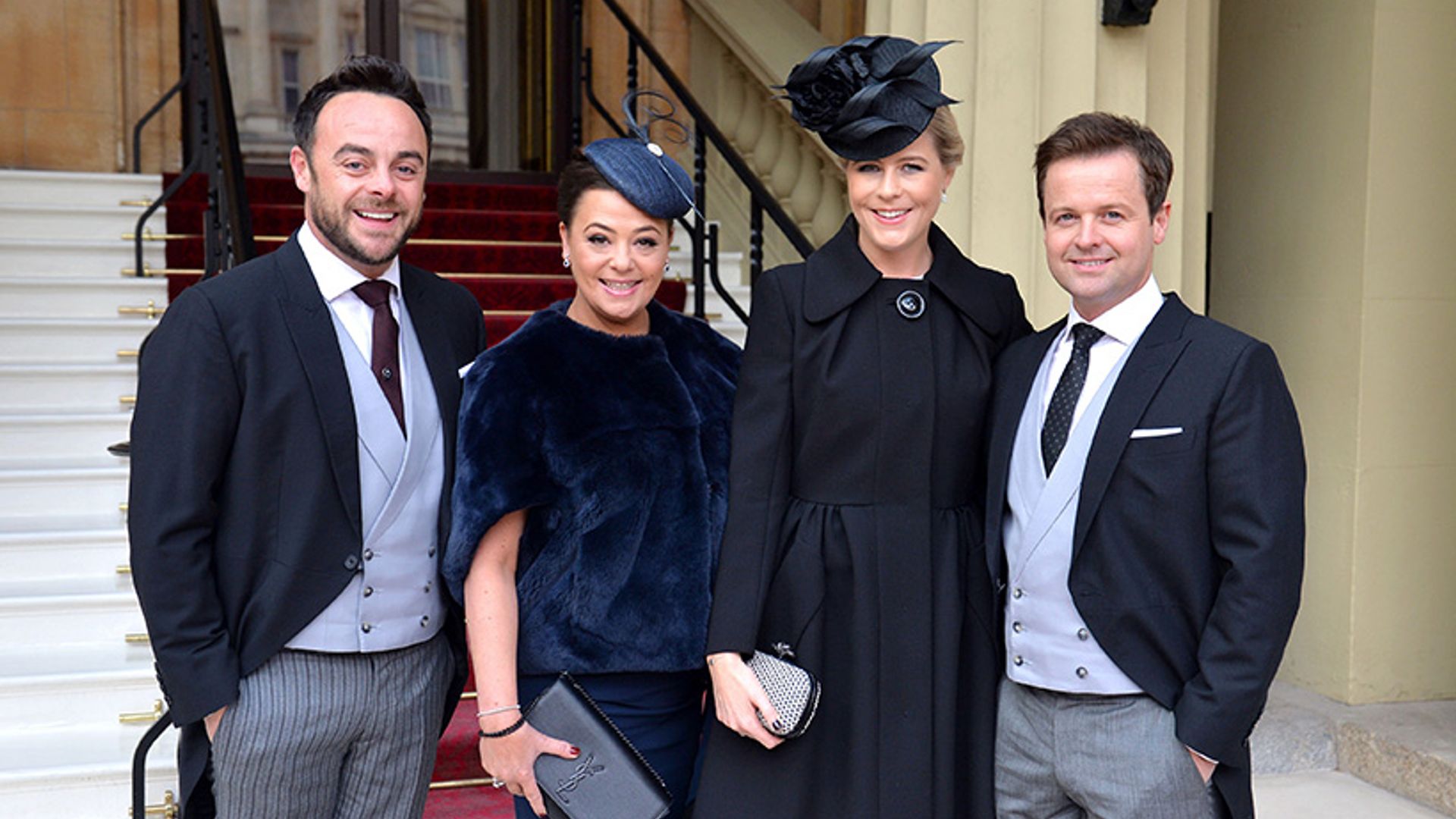 Ant and Dec pose with proud wives as they are awarded OBEs