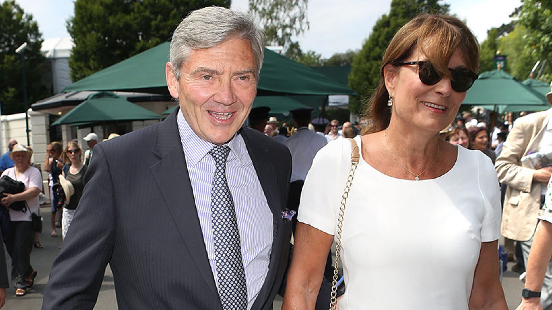 Carole and Michael Middleton watch tennis ace Roger Federer at Wimbledon