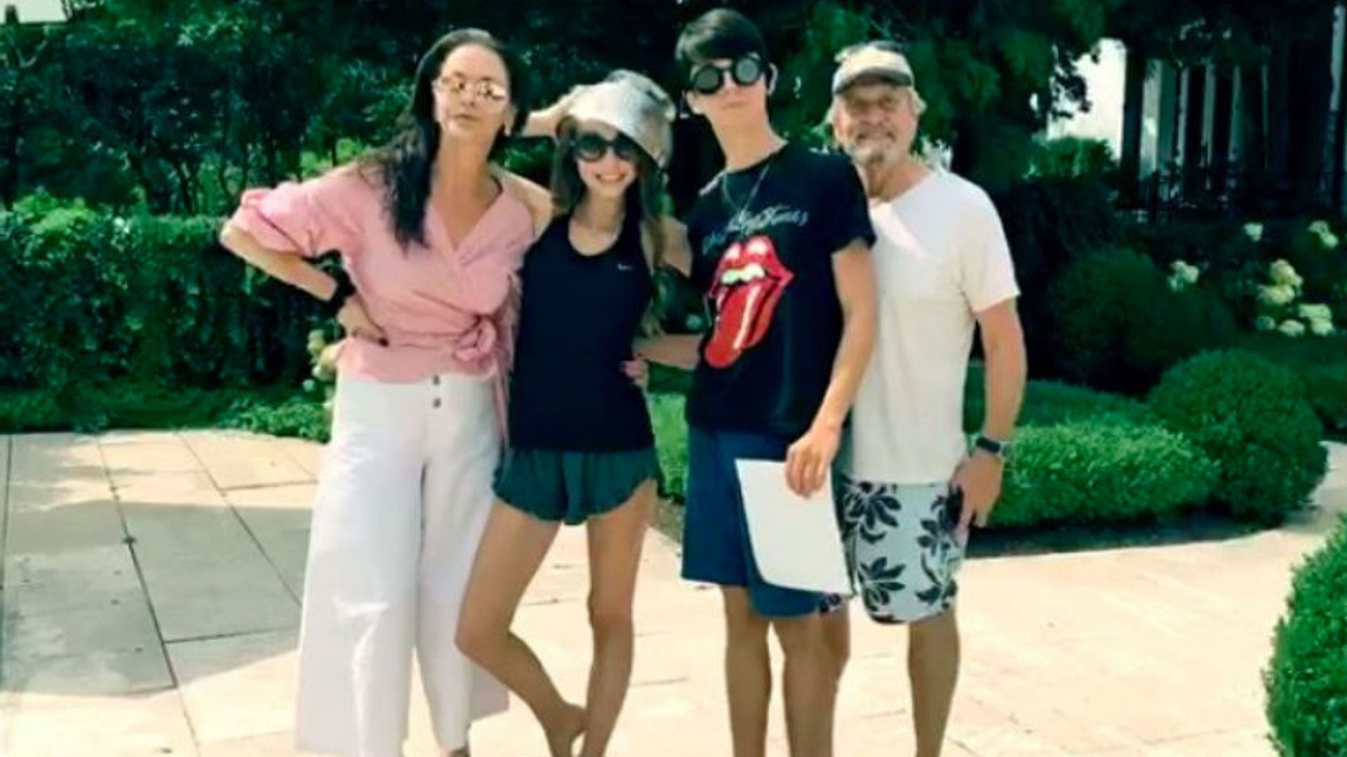 Catherine Zeta-Jones and her family celebrate the eclipse with hilarious video
