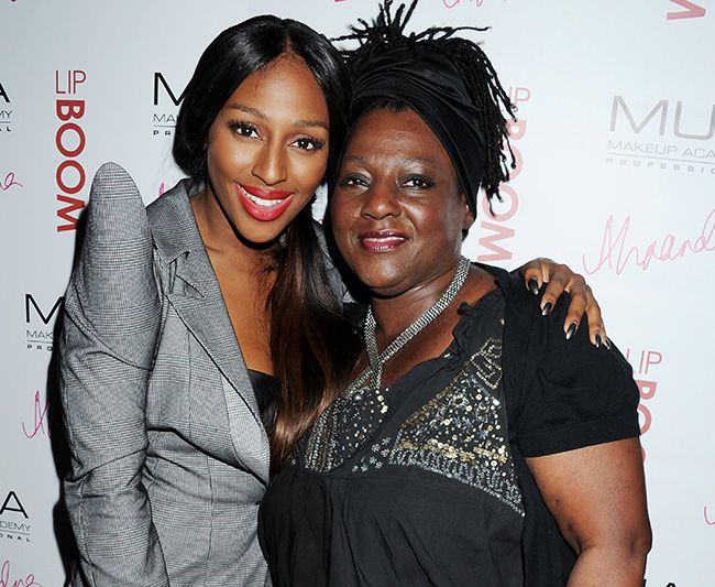 Alexandra Burke posing with her late mother