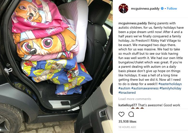 paddy-mcguinness-first-family-holiday-car-instagram