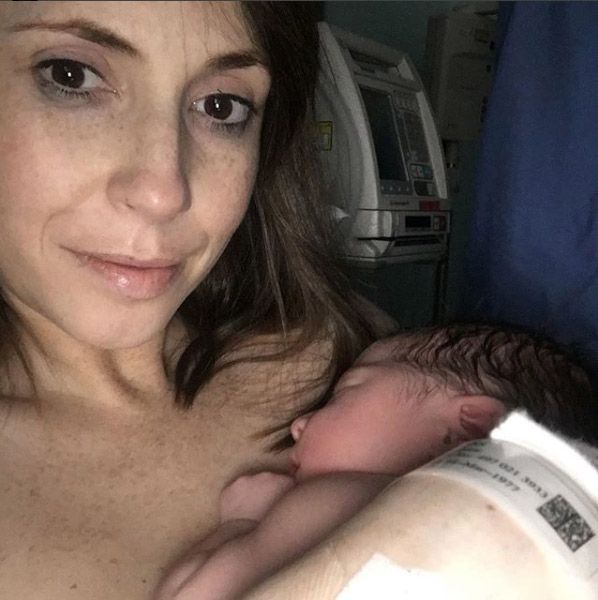 alex jones with baby ted after birth