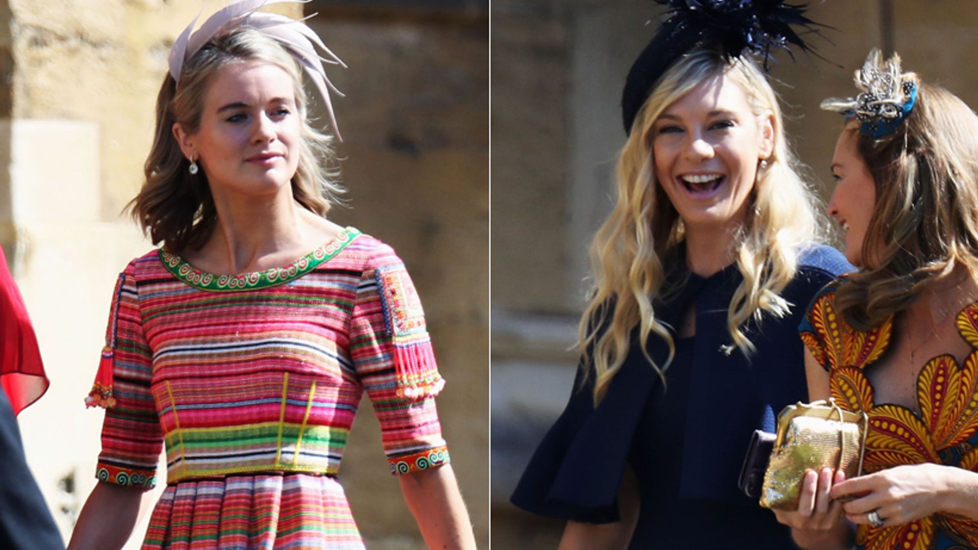 Prince Harry's ex-girlfriends Cressida Bonas and Chelsy Davy arrive for royal wedding