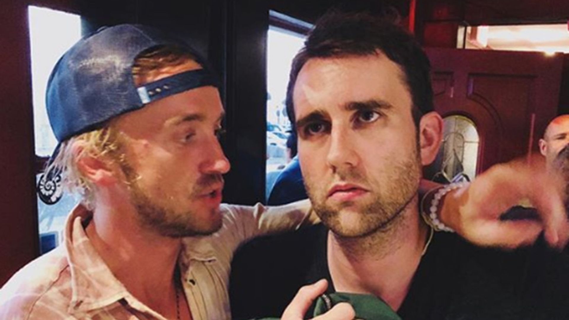 Harry Potter's Tom Felton tries to turn Matthew Lewis into a Slytherin and fans love it