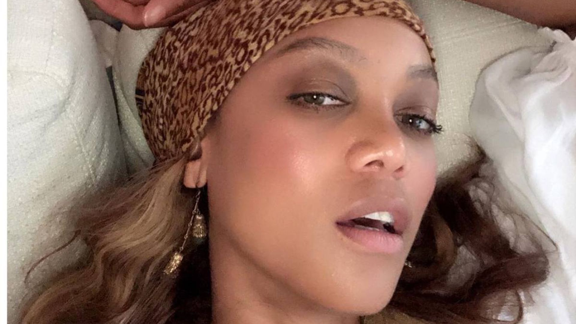 Tyra Banks stuns in barely there photos in her bed - and fans react | HELLO!