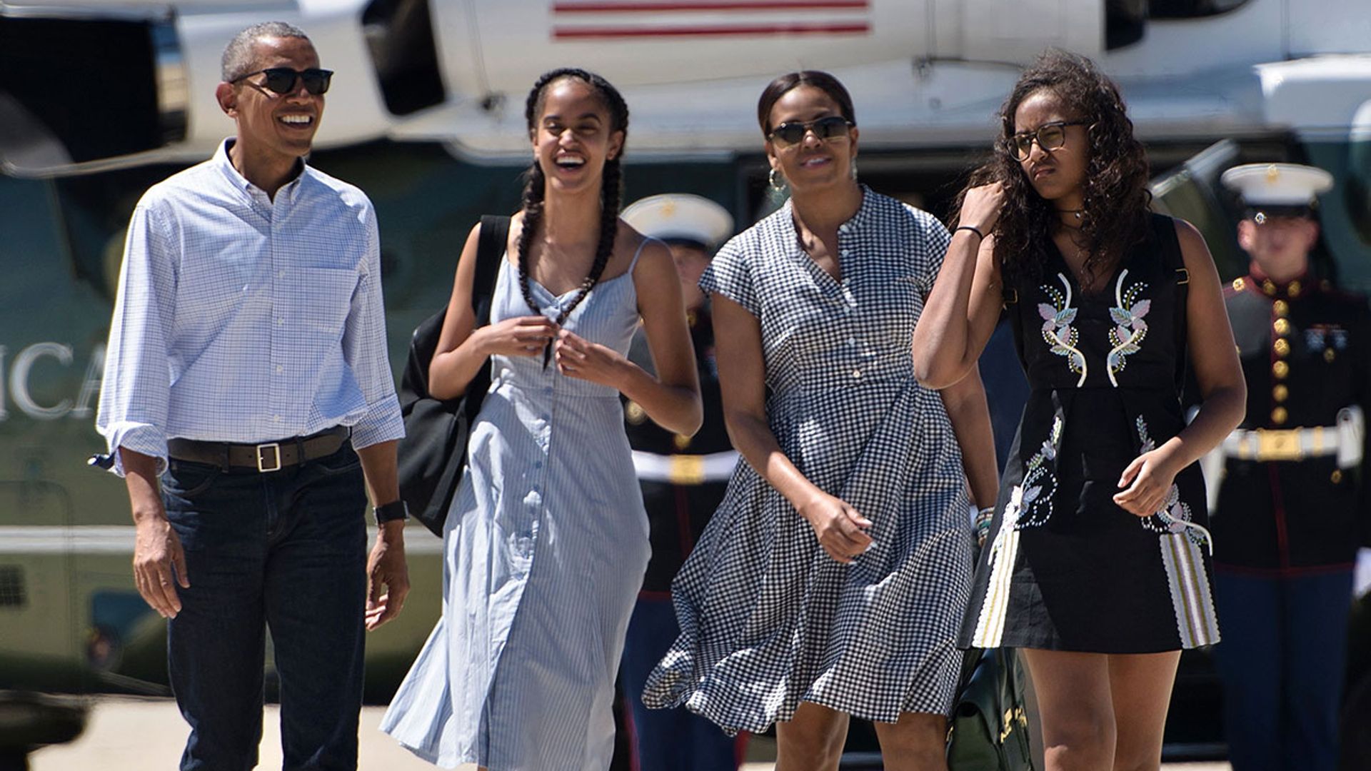 Michelle Obama's daughters steal the spotlight in candid family photo