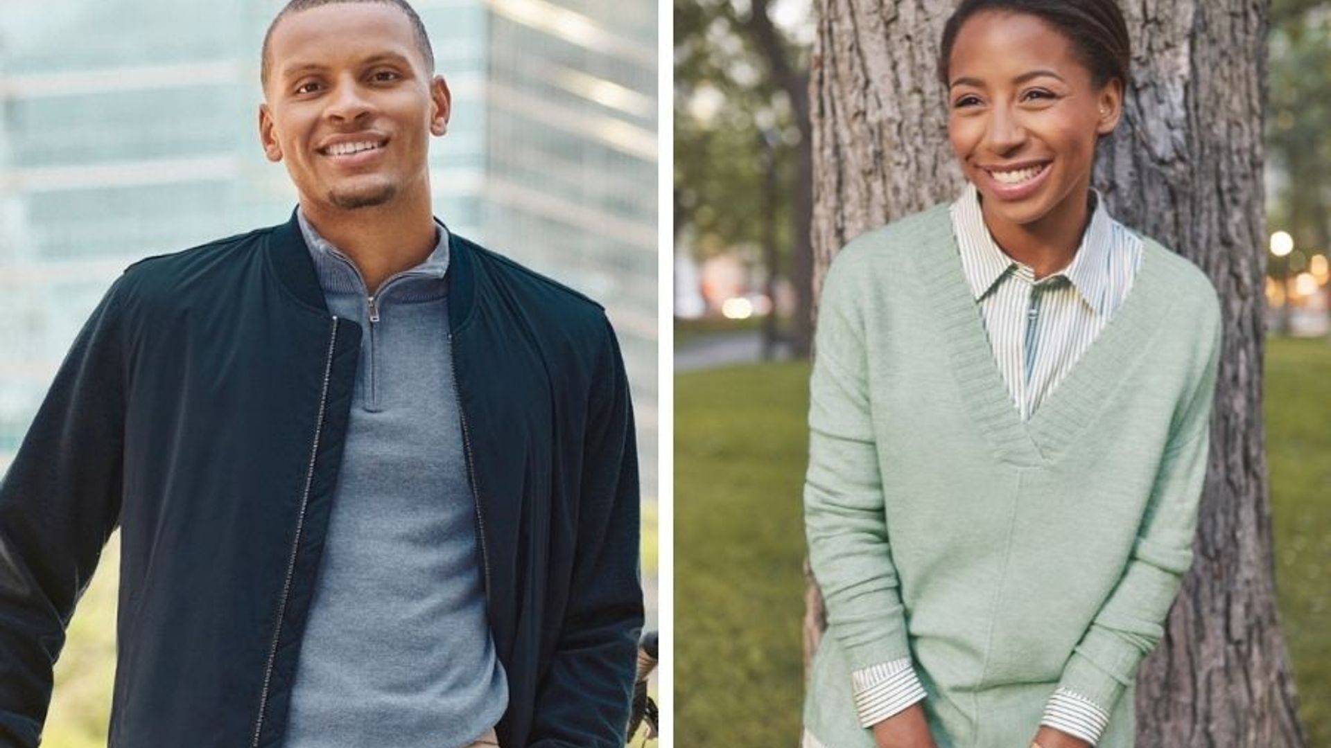 Exclusive: Andre De Grasse and Jennifer Abel reflect on their incredible Olympics as they gear up for RW&CO's fall fashion campaign