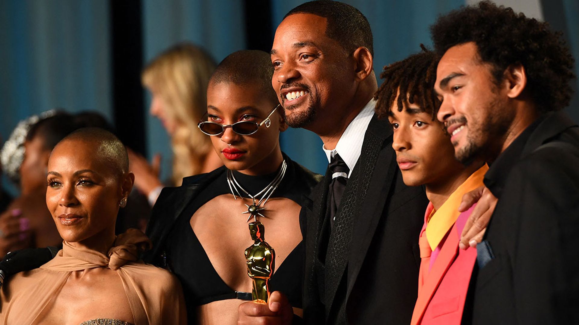 Will Smith is all smiles as he is supported by Jada Pinkett Smith and his kids at Oscars afterparty