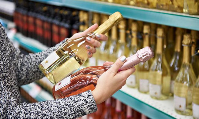 wine in supermarket