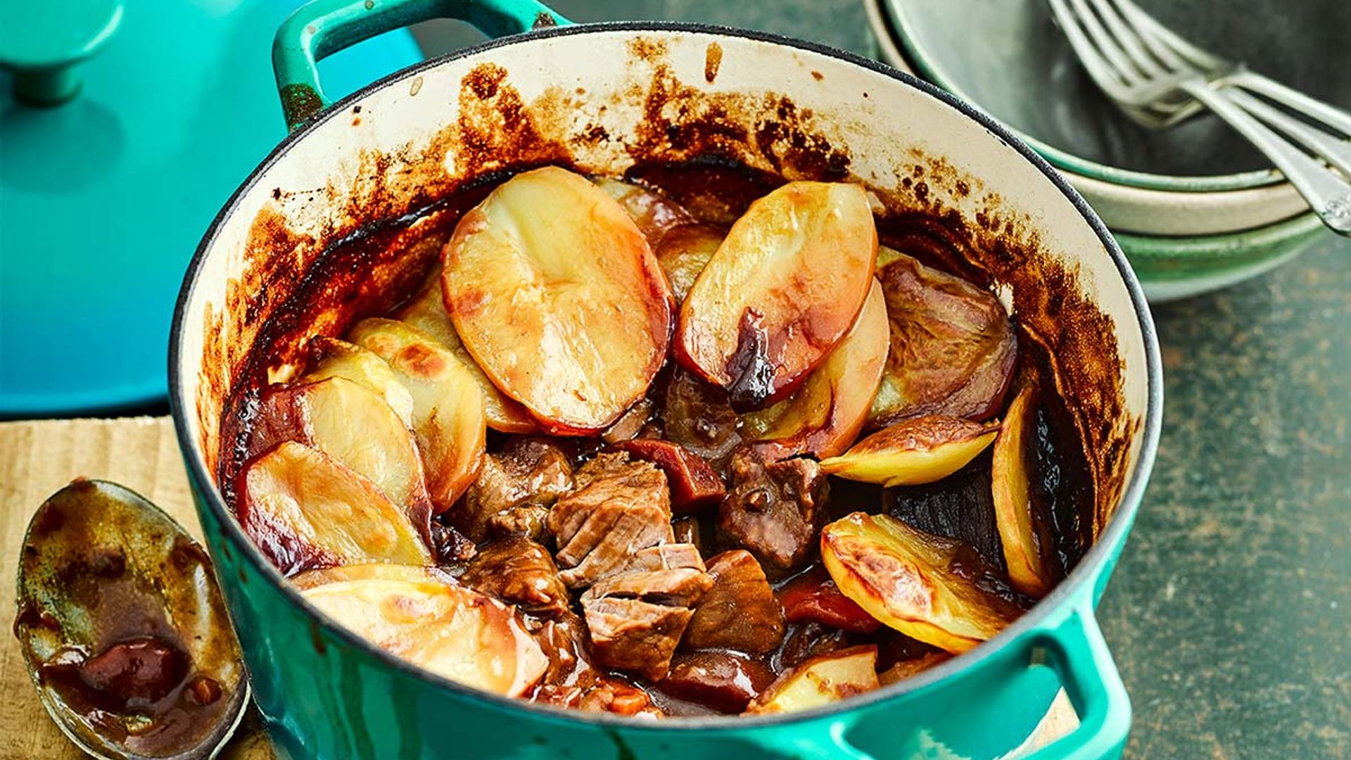 A comforting Irish beef and baby beetroot hotpot recipe from chef Terry Edwards