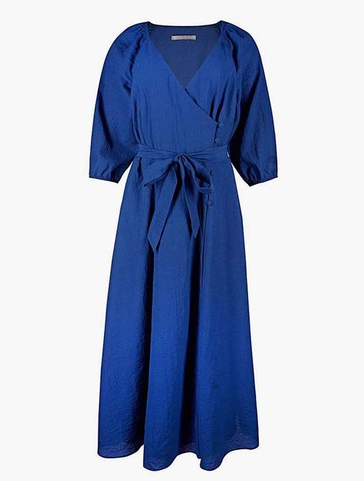 oliver-bonas-blue-wrap-dress-bow