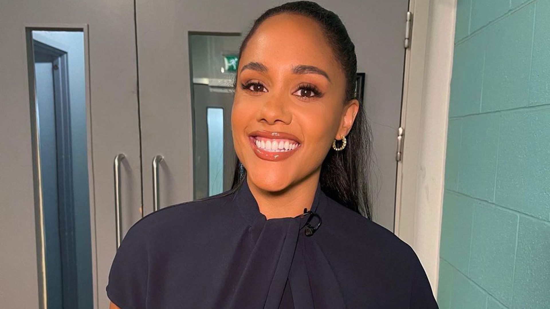 Alex Scott dials up the glam at Tokyo Olympics with chic black jumpsuit