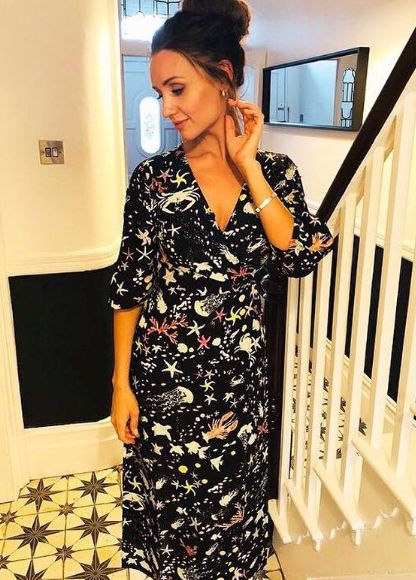 Catherine Tyldesley's shell-print wrap dress is giving us all the mermaid  feels right now | HELLO!