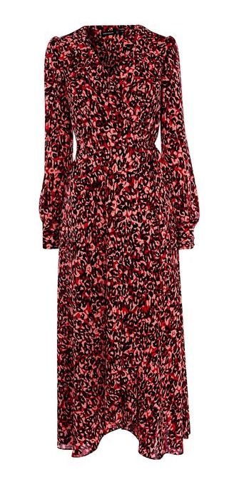 primark red leopard print dress