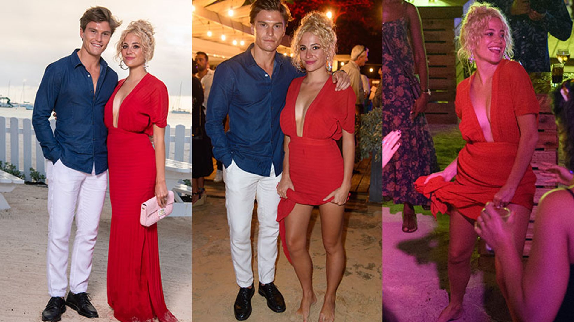 Pixie Lott's red beach dress on her holiday in Barbados will make you want to book a flight right this second