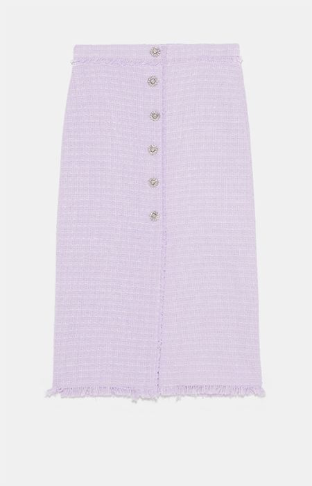 zara lilac tweed skirt