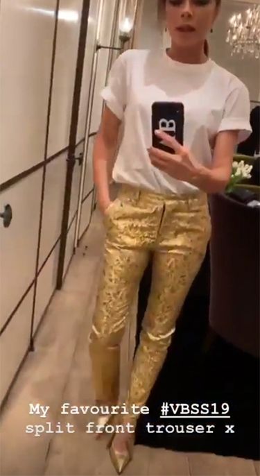 victoria-beckham-instagram-gold-trousers