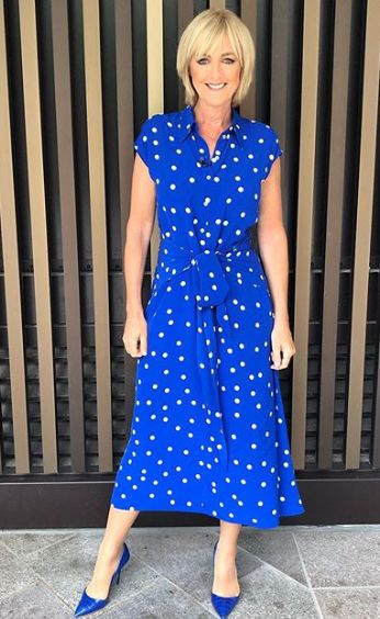Jane Moore's blue polka dot dress has ...