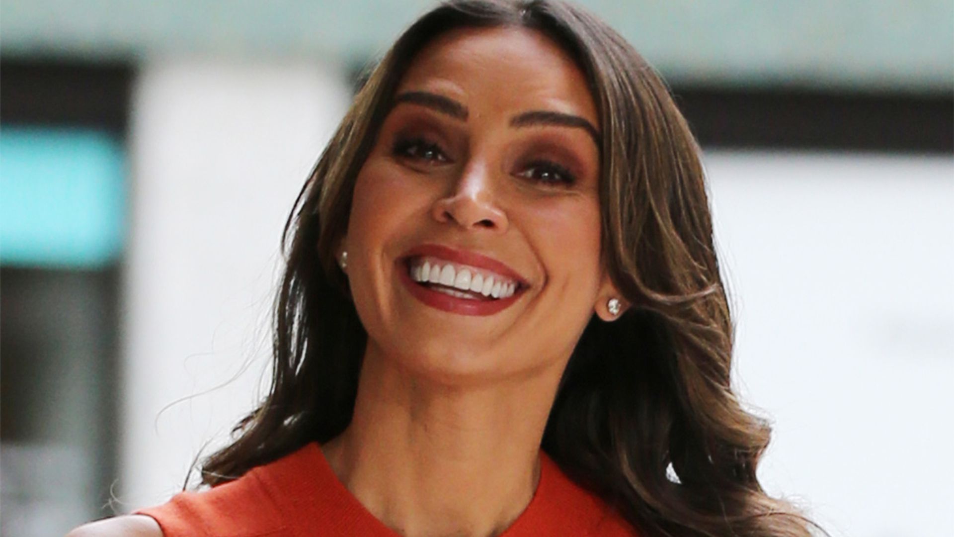 Christine Lampard's Topshop orange skirt is so popular, it's sold out ALREADY