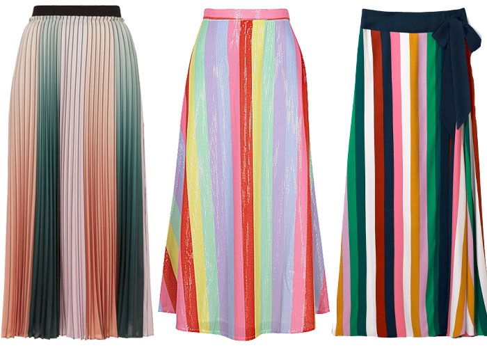 Rainbow stripe skirts inspired by Holly Willoughby