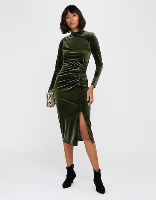 olive green velvet dress Big sale - OFF 69%