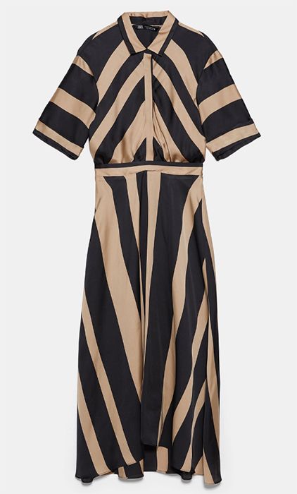 gold \u0026 black stripe Zara dress 