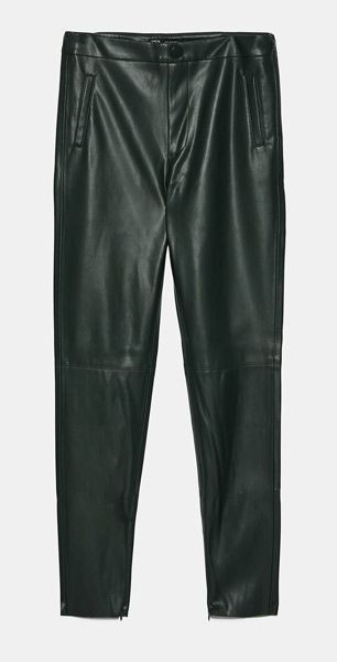 black leather pants zara