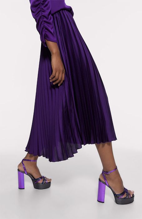 purple skirt zara