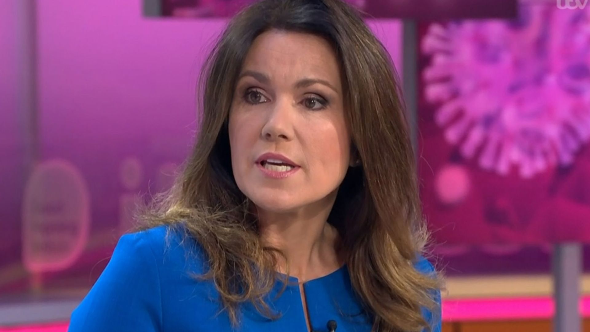 Susanna Reid returns to GMB in a fitted blue dress following two-week self-isolation