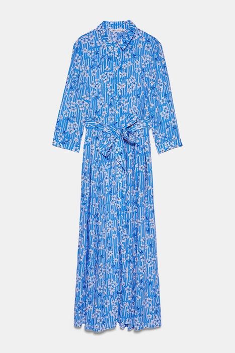 zara blue floral maxi dress