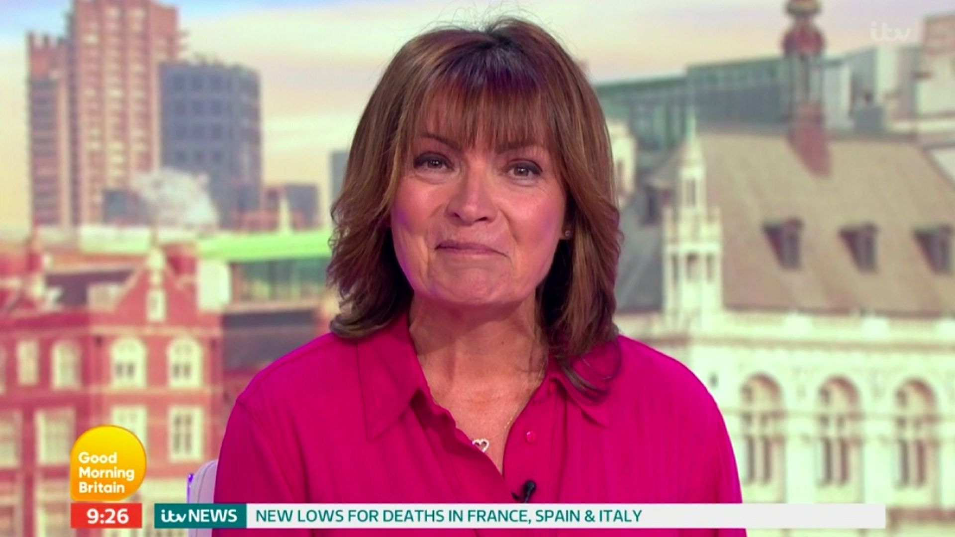 Lorraine Kelly's bold pink Mango shirt dress is a hit with fans