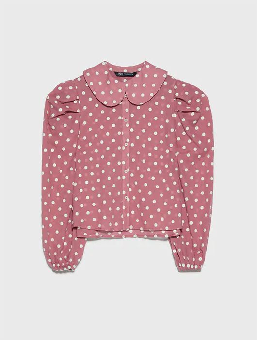 spotted blouse zara