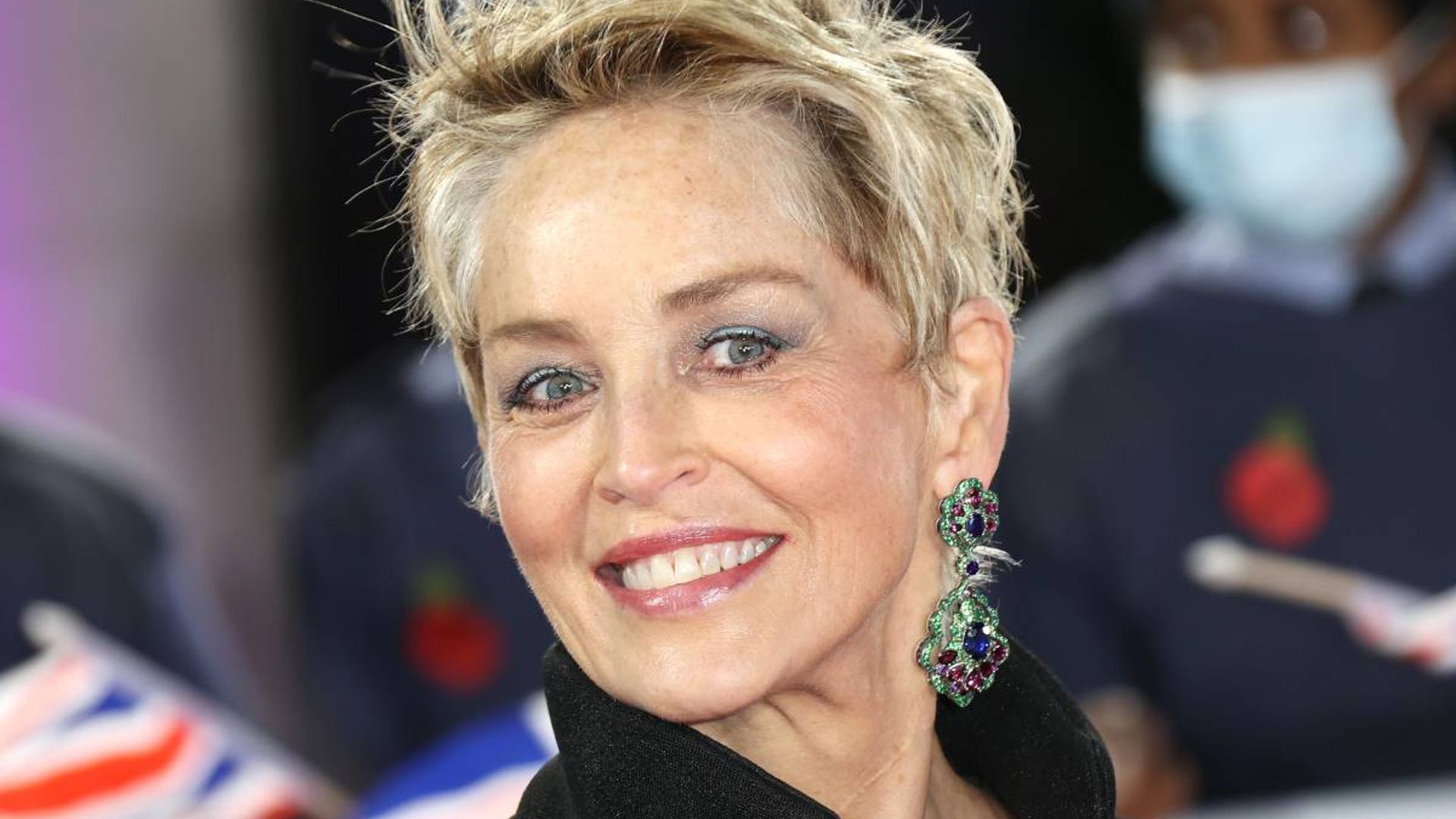 Sharon Stone turns heads in dramatic black gown at the Pride of Britain Awards