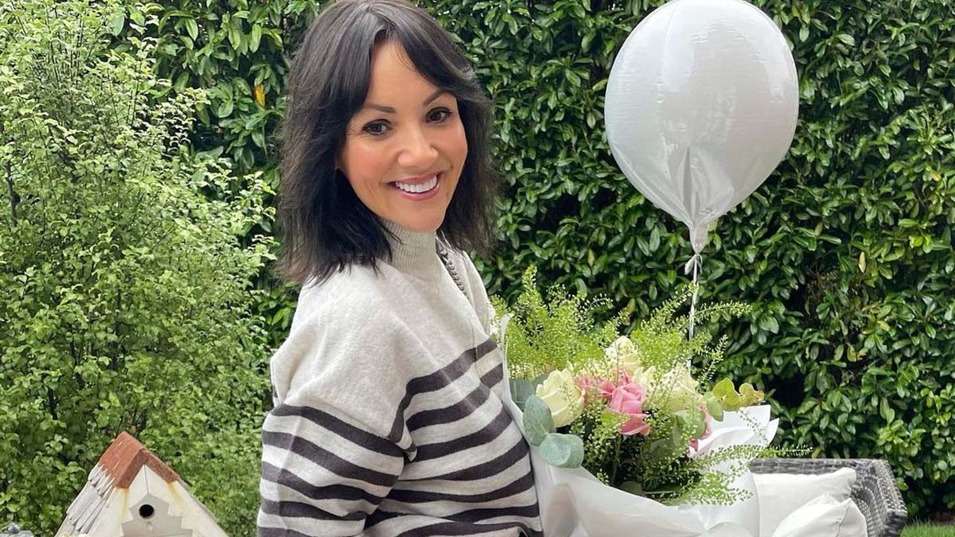 Martine McCutcheon dazzles in white sequined trousers for night out with 'school parents'
