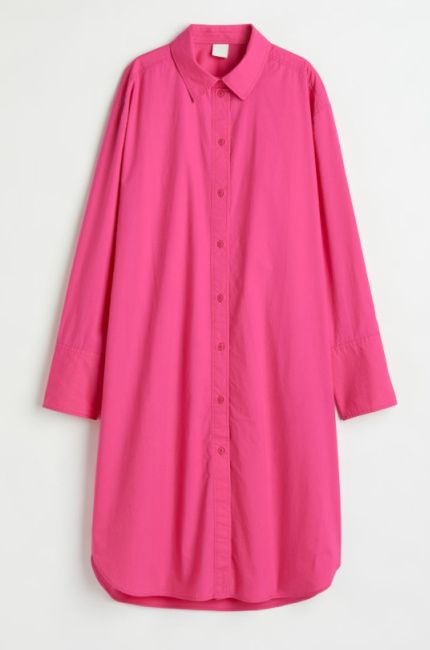 rebel wilson pink shirt dress