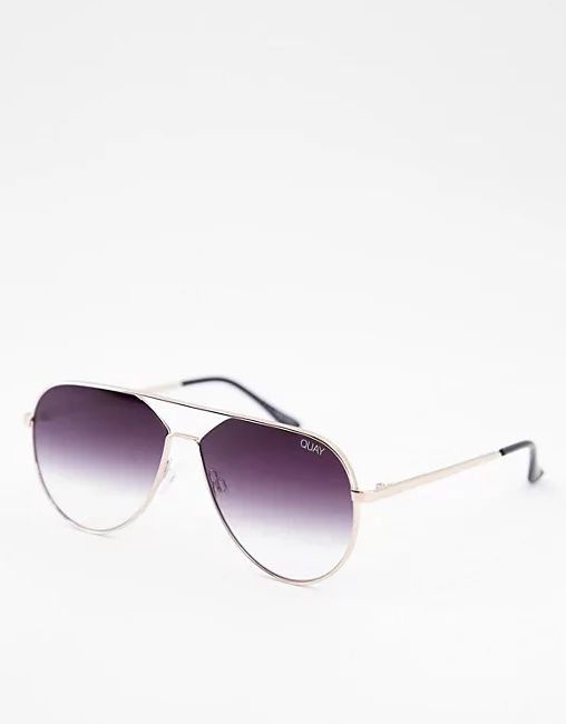 jlo brand asos sale Quay aviator sunglasses in gray smoke