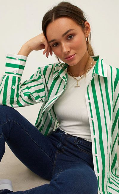 green-striped-shirt