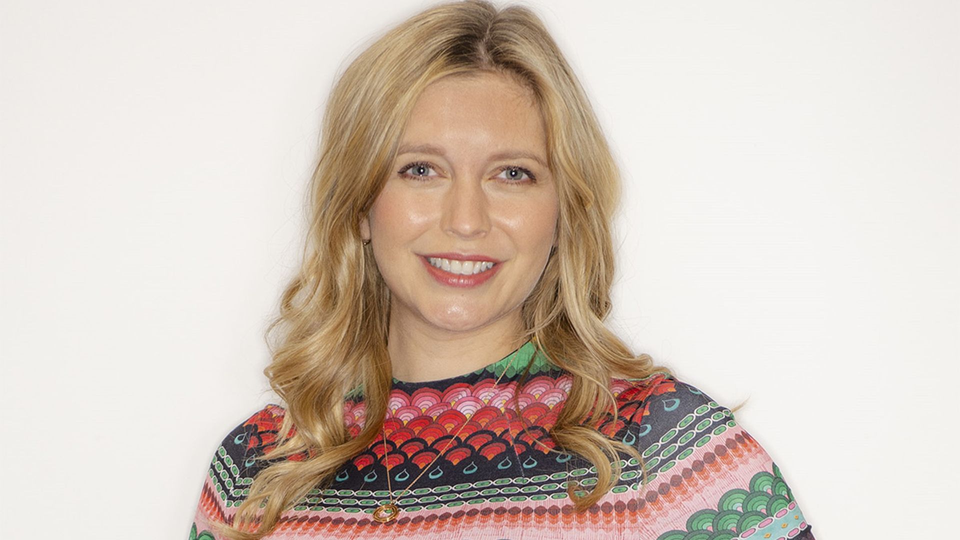 Rachel Riley wears clashing prints as she poses with adorable daughters