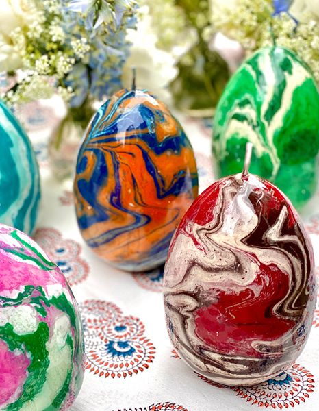 Marbled-egg-candles